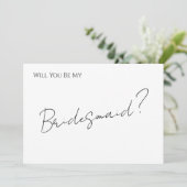 Whimsical Minimal Script Brautjungfer-Vorschlagska Einladung (Stehend Vorderseite)