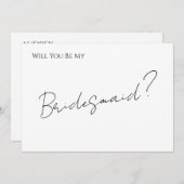 Whimsical Minimal Script Bridesmaid Proposal Card Einladung (Vorne/Hinten)