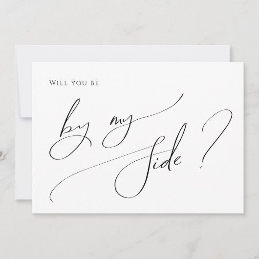 Whimsical Minimal Script By My Side Heiratsantrags Einladung (Vorderseite)