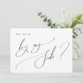 Whimsical Minimal Script By My Side Heiratsantrags Einladung (Stehend Vorderseite)