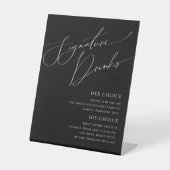 Whimsical Minimal Script | Getränke mit schwarzer Sockelschild (Vorderseite)