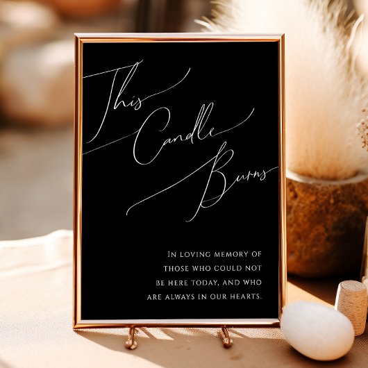 Whimsical Minimal Script | Schwarz Diese Kerze bre Poster
