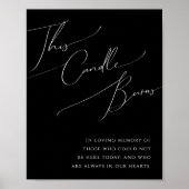 Whimsical Minimal Script | Schwarz Diese Kerze bre Poster (Vorne)