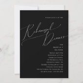 Whimsical Minimal Script | Schwarze Probe Abendess Einladung (Vorderseite)