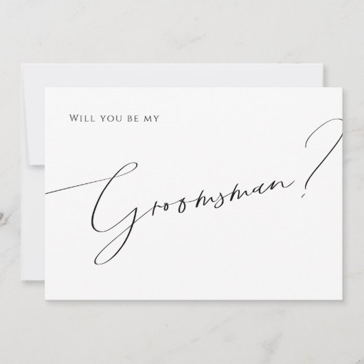 Whimsical Minimal Script Trauzeuge Vorschlag Card Einladung (Vorderseite)