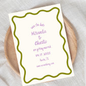 Whimsical Minimal Wavy Border Handgeschriebene Läs Save The Date