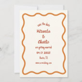 Whimsical Minimal Wavy Border Handgeschriebener 70 Save The Date (Vorderseite)