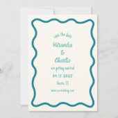 Whimsical Minimal Wavy Border Handschriftlich einf Save The Date (Vorderseite)