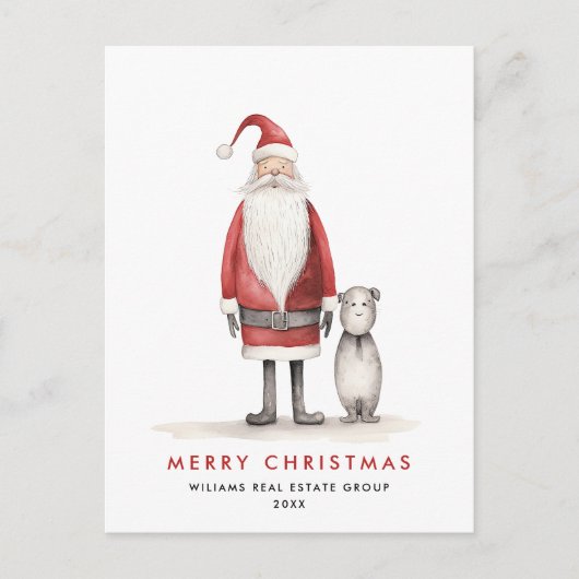 Whimsical Minimal Weihnachten Weihnachten Unterneh Postkarte (Vorderseite)
