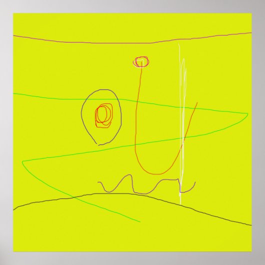 Whimsical Minimal Yellow Abstrakt Poster (Vorne)
