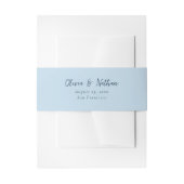 Whimsical Minimalist Blue Calligraphy Wedding Einladungsbanderole (Vorderseite Beispiel)