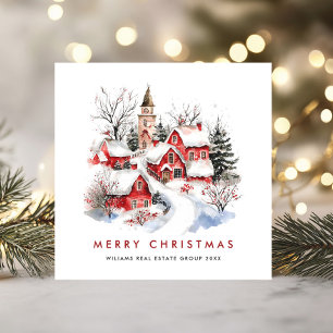 Whimsical Minimalist Country Christmas Corporate Feiertagskarte