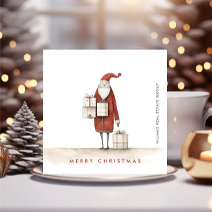 Whimsical Minimalist Santa Claus Weihnachtsunterne Feiertagskarte
