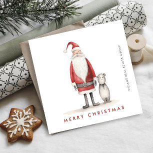 Whimsical Minimalist Santa Claus Weihnachtsunterne Feiertagskarte