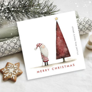 Whimsical Minimalist Santa Claus Weihnachtsunterne Feiertagskarte