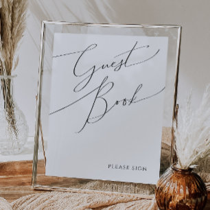 Whimsical Minimalist Script Guest Book Sign Poster