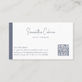 Whimsical Minimalistic Calligraphy on Blue Gray Visitenkarte (Rückseite)