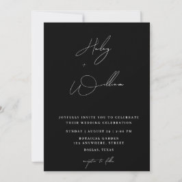 Whimsical Minimalistisch Calligraphy Foto Wedding Einladung