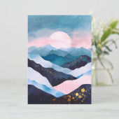 Whimsical Minimalistisch Gold Mountain Wasserfarbe Ankündigung (Stehend Vorderseite)