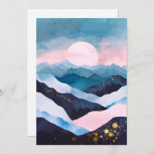 Whimsical Minimalistisch Gold Mountain Wasserfarbe Ankündigung (Vorne/Hinten)