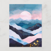Whimsical Minimalistisch Gold Mountain Wasserfarbe Ankündigungspostkarte (Vorderseite)