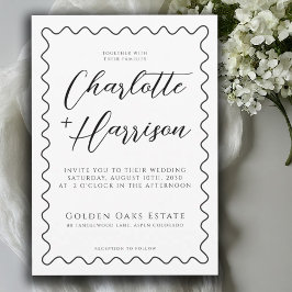 Whimsical Minimalistisch Handwriting Script Weddin Einladung