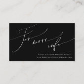 Whimsical Minimalistisch Script Black Wedding Webs Begleitkarte (Vorderseite)
