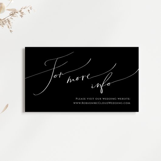 Whimsical Minimalistisch Script Black Wedding Webs Begleitkarte
