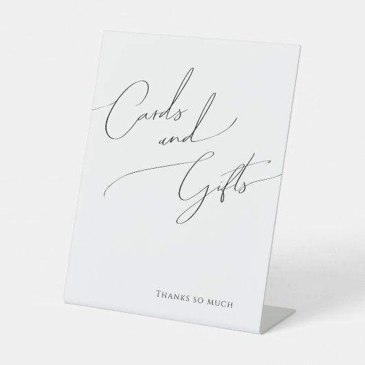 Whimsical Minimalistisch Script Cards und Geschenk Sockelschild (Vorderseite)