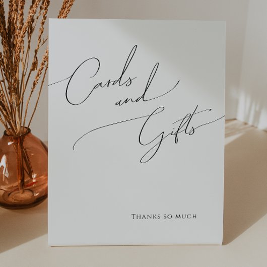 Whimsical Minimalistisch Script Cards und Geschenk Sockelschild