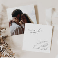 Whimsical Minimalistisch Script Foto Square Weddin