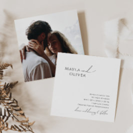 Whimsical Minimalistisch Script Foto Square Weddin Einladung