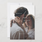 Whimsical Minimalistisch Script Foto Wedding Einladung (Vorderseite)