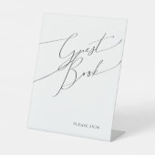 Whimsical Minimalistisch Script Guest Book Sockelschild (Vorderseite)