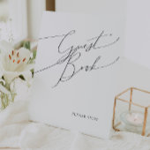 Whimsical Minimalistisch Script Guest Book Sockelschild