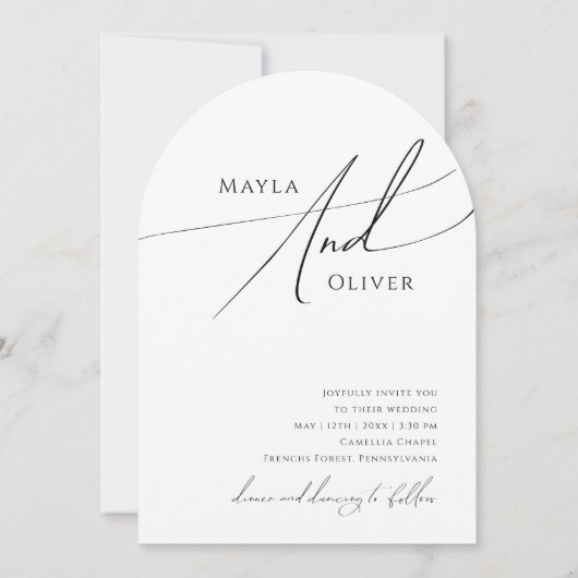 Whimsical Minimalistisch Script Lässig Wedding Arc Einladung (Vorderseite)