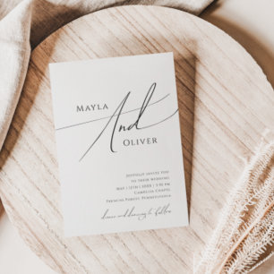 Whimsical Minimalistisch Script Lässig Wedding Einladung