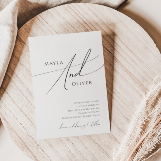 Whimsical Minimalistisch Script Lässig Wedding Einladung