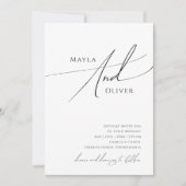 Whimsical Minimalistisch Script Lässig Wedding Einladung (Vorderseite)