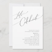 Whimsical Minimalistisch Script Let's Celebrate In Einladung (Vorderseite)