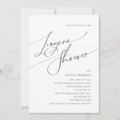 Whimsical Minimalistisch Script Lingerie Dusche Einladung (Vorderseite)