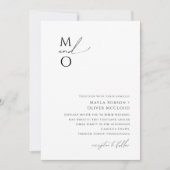 Whimsical Minimalistisch Script Monogram Wedding Einladung (Vorderseite)