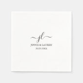 Whimsical Minimalistisch Script Personalisiert Wed Serviette (Vorderseite)