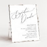 Whimsical Minimalistisch Script Signature Drinks u Poster<br><div class="desc">Dieses weich-minimalistische Script-Signatur Getränke-Zeichen ist perfekt für Ihre klassische einfache Schwarz-Weiß minimale moderne Boho Hochzeit. Das Design besticht durch elegante, delikate und romantische handgeschriebene Kalligraphieschriften mit formaler Shabby Chic-Typografie. Das Aussehen wird bei jeder Hochzeitszeit gut sein: Frühling, Sommer, Herbst oder Winter! Das Produkt ist bearbeitbar und hat viel Leerraum, sodass...</div>