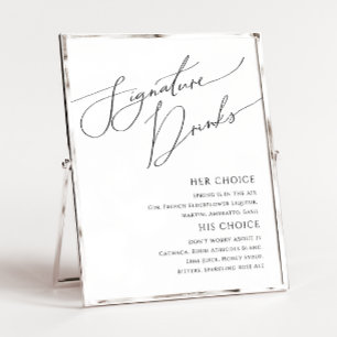 Whimsical Minimalistisch Script Signature Drinks u Poster
