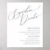 Whimsical Minimalistisch Script Signature Drinks u Poster (Vorne)