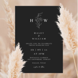 Whimsical Minimalistisch Script Simple White Weddi Einladung