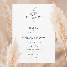 Whimsical Minimalistisch Script Simple White Weddi