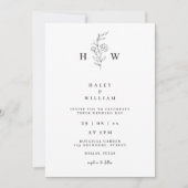 Whimsical Minimalistisch Script Simple White Weddi Einladung (Vorderseite)