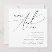 Whimsical Minimalistisch Script Square Wedding Einladung (Vorderseite)